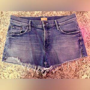Mother Denim Cutoff Shorts - Blue Frayed Hem